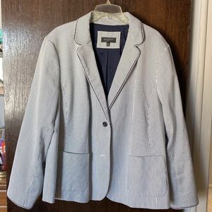 Talbots Navy striped blazer